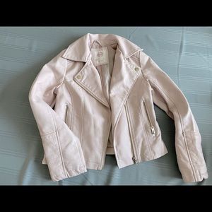 Girls 7/8 blush colored moto jacket in leather look by SO